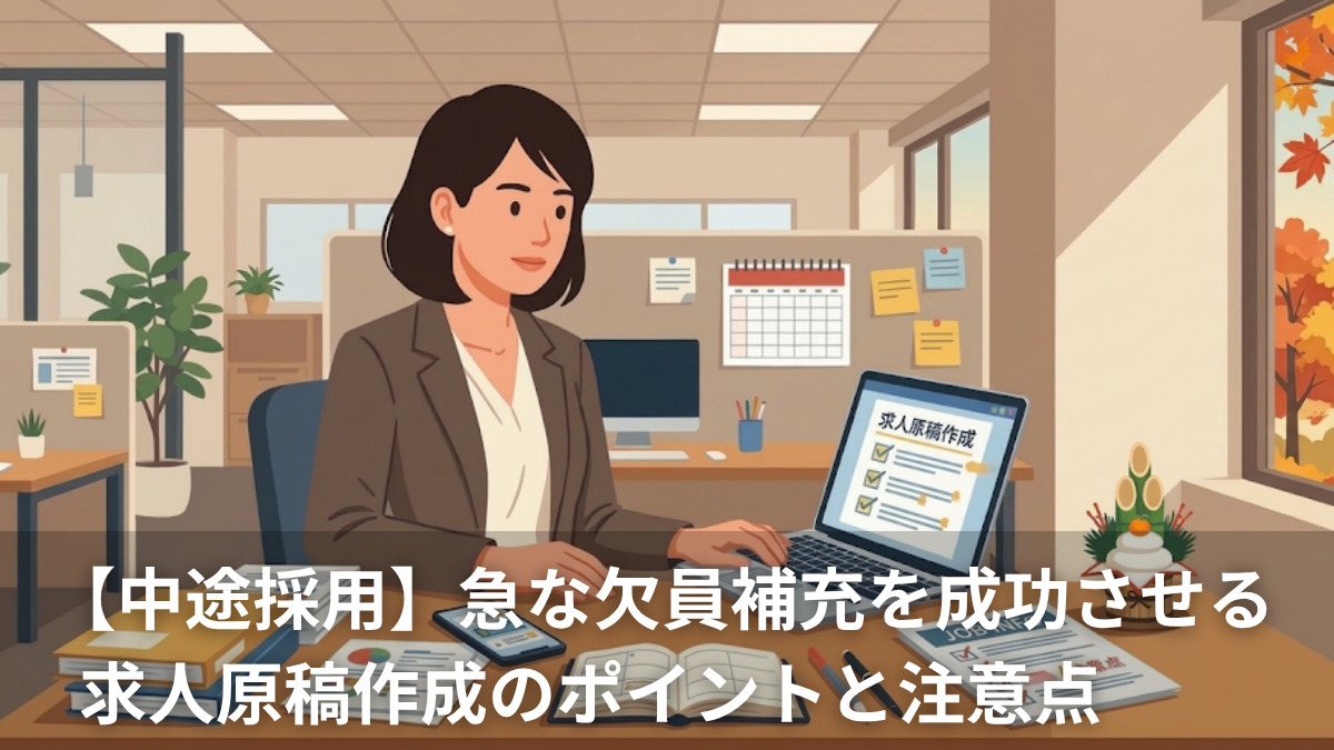 【中途採用】急な欠員補充を成功させる求人原稿作成のポイントと注意点